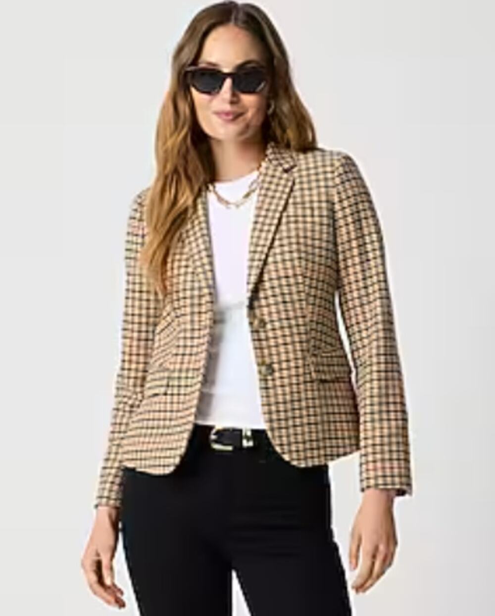 J.Crew Herringbone wool-blend schoolboy blazer 8 Light Khaki Brick Red preppy